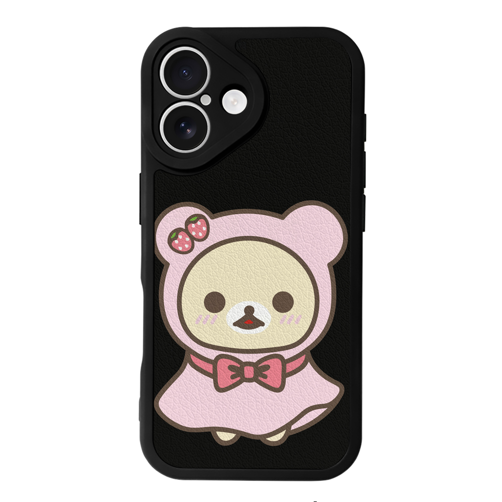 （画像用） リラックマ リラックマ キイロイトリ Rilakkuma Korilakkuma Kiiroitori 【iPhone 16シリーズ対応】シリコンスマホケース（レザー調） 材質：シリコン